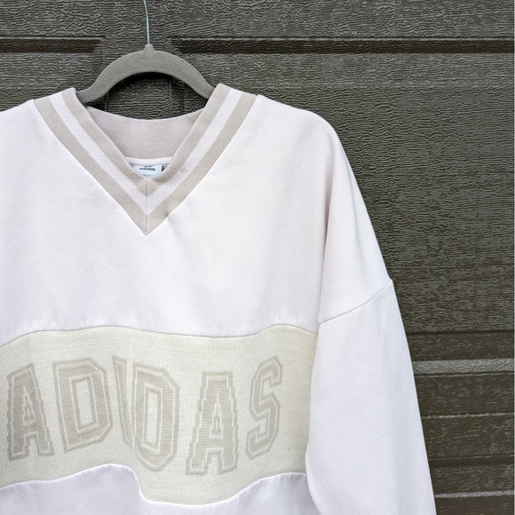 Adidas Originals Adibreak Spellout Logo Pullover Jumper Sweatshirt Ivory - Picture 3 of 5
